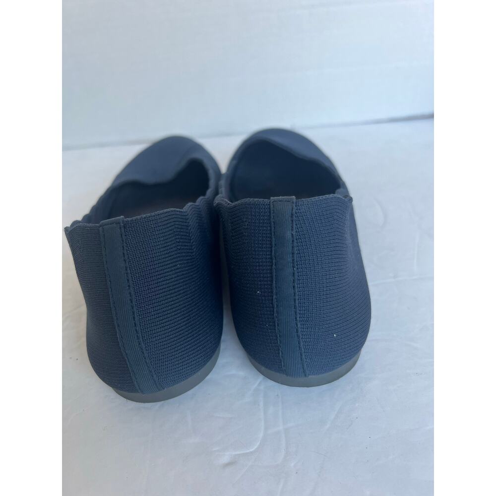 Skechers Cleo Blue Scalloped Wide Fit Memory Foam Fabric Slip On Flat Shoes 9 - Picture 6 of 11